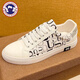 TUTORGOOSE板鞋男高端時(shí)尚秋季新款個(gè)性簡(jiǎn)約休閑鞋男輕便個(gè)性印花鞋子男 白色 40 比運動(dòng)鞋大一碼