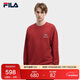 FILA 斐樂(lè )官方馬上起飛抓馬衛衣情侶款2026春季寬松純棉針織套頭上衣