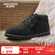 斯凱奇（Skechers）男鞋中幫運動(dòng)休閑鞋冬季保暖舒適緩震輕質(zhì)柔軟加絨雪地靴男鞋棉鞋 全黑色/BBK 43
