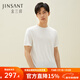 金三塔T恤男春夏真絲桑蠶純色休閑圓領(lǐng)短袖男士汗衫上衣 白色-T恤 XL