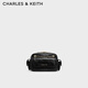 CHARLES&KEITH26春新品菱格鏈條口袋包腋下包機車(chē)包女神節生日禮物CK2-80671832 Black黑色 S