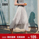 森馬（Semir）半身裙女松緊腰蛋糕裙百搭2025夏季肌理雪紡長(cháng)裙垂感107425120060