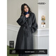 闊色深灰色收腰長(cháng)款羊毛呢子大衣女2025秋冬黑色西裝雙面毛呢外套 深灰色9001 M