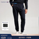 Tommy Hilfiger秋冬男裝雙面布徽章刺繡松緊腰束腳合身休閑運動(dòng)褲針織衛褲 藏青色DW5 M