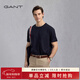 GANT/甘特【100%棉】夏男士寬松休閑羅紋圓領(lǐng)簡(jiǎn)約百搭短袖重磅T恤 433夜藍色 L