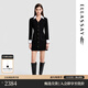 歌力思（ELLASSAY）2026春新款經(jīng)典優(yōu)雅撞色領(lǐng)袖口修身小個(gè)子連衣裙女EWB371Y03400 經(jīng)典黑 M