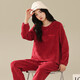 香蜜閨秀（GOSO）GOSO睡衣女秋冬舒適柔軟女士加絨家居服套裝 W3403025大紅 2XL 175