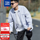 唐獅（TonLion）2025春男豎條紋口袋細節小標長(cháng)袖襯衫 蔚藍 XL 