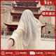 CRANTA KOMEIA披肩女絲巾圍巾民族風(fēng)大西北新疆旅游穿搭棉麻生日情人節禮物 米色 高級感新年禮物送老婆女朋友實(shí)用高檔