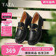 他她（TATA）他她TATA英倫風(fēng)樂(lè )福鞋女平底低跟休閑小皮鞋秋季新款WFE02CA4黑色 38