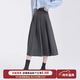 圖曼朵灰色百褶半身裙女長(cháng)款秋面試西裝職場(chǎng)高腰西裝裙小個(gè)子半裙a字裙 深灰色半身裙 高溫壓褶不易皺 S 推薦97-105斤可穿