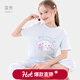 Hello Kitty玉桂狗女童睡衣短袖套裝薄款棉夏季新款兒童寶寶家居服套裝空調 YGG011 藍色  家居服 130 cm