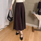 針織毛線(xiàn)A字半身裙中長(cháng)款女2525冬新款高腰顯瘦垂感過(guò)膝休閑裙 咖啡色 均碼