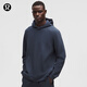 lululemon丨Textured 男士雙面針織棉混紡連帽衛衣 LM3EOZS 雜色海軍藍/黑 L