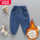 樂(lè )芭鼠童裝寶寶棉褲男女童冬裝兒童褲子外穿夾棉加厚嬰兒幼童加絨保暖開(kāi)檔長(cháng)褲休閑運動(dòng)小童牛仔褲 牛仔色（加絨加厚） 110碼建議3-4歲 (身高100-110cm )