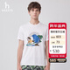 哈吉斯（HAZZYS）男裝 夏季純棉上衣卡通沖浪狗圓領(lǐng)短袖T恤男ASTZE0BBE87
