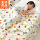 無(wú)印良品全棉紗布蓋毯兒童毛巾被夏季小毯子幼兒園午睡毯?jiǎn)稳丝照{被夏涼被 小汽車(chē)【全棉皺皺紗 親膚柔軟】 150x200cm【單人毯】