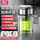 領(lǐng)臣（LINGCHEN）茶杯雙層玻璃水杯大容量泡茶杯子帶把手濾網(wǎng)商務(wù)辦公行政領(lǐng)導男士