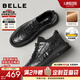 百麗（Belle）高幫休閑皮鞋男25冬新牛皮厚底商務(wù)運動(dòng)板鞋加絨A2191DM5預售 黑色-單里 42 (260mm)
