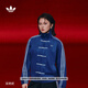 adidas明星同款新年款新中式休閑寬松外套男女秋冬阿迪達斯三葉草 混合瀝青藍   S