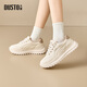 dusto大東小白鞋女鞋新款休閑運動(dòng)鞋圓頭厚底舒適戶(hù)外鞋 米色 36