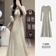 FOX.G連衣裙裙子女裝秋裝新款2025年衣服秋冬小香風(fēng)時(shí)尚小個(gè)子穿搭長(cháng)裙 收腰長(cháng)款針織連衣裙燕麥色 L 【建議100-110斤】
