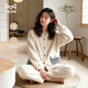 貓人【柔軟珊瑚絨】女士睡衣冬季加絨加厚家居服開(kāi)衫可外穿25年新品