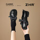 ZHR小皮鞋女2026新款蝴蝶結樂(lè )福鞋英倫女鞋復古粗跟jk單鞋NE12黑色37