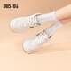 dusto小白鞋2026春秋女鞋新款平底中跟系帶圓頭002669 米卡其 單層 37
