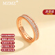 MZMZ戒指女彩金色氣質(zhì)指環(huán)玫瑰金色滿(mǎn)鉆滿(mǎn)天星食指戒情生日禮物送女友 女戒#16#周長(cháng)55mm