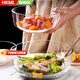 HKML玻璃碗透明家用沙拉碗耐熱高溫微波爐烤箱烘焙專(zhuān)用大號打蛋和面盆 強化加厚 冷熱均可 無(wú)鉛640ml（約放8個(gè)雞蛋）