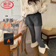 浪莎白色毛呢西裝短褲女冬季新款拉絨加厚小個(gè)子百搭辣妹褲打底靴子褲