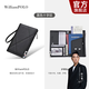 WILLIAMPOLO護照包卡包男士真皮防盜刷護照夾證件包一體出國旅游錢(qián)包收納包 黑色十字紋