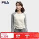 斐樂(lè ) 斐樂(lè )官方女裝針織長(cháng)袖衫2025秋季新款時(shí)尚修身拼色插肩袖長(cháng)T 布丁奶白-IV M 165/84A/M