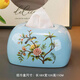 俏芭妃紙巾盒擺件客廳抽紙餐巾創(chuàng  )意陶瓷北歐風(fēng)格餐桌輕奢風(fēng)茶幾ins紙抽 藍色吉祥花+彈簧支架