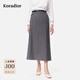 珂萊蒂爾25年秋季新款灰色半裙女商務(wù)通勤中長(cháng)款直筒半身裙子 淺灰色 M