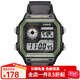 卡西歐（CASIO） 卡西歐小方表(CASIO)電子表小方塊男士安欣狂飆同款學(xué)生運動(dòng)手表 AE-1200WHB-1BV