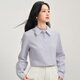 茵曼撞色假兩件長(cháng)袖襯衫女2025秋冬款時(shí)尚通勤打底襯衣淺紫色XL