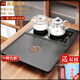 摩洛森底部上水燒水壺一體小號茶盤(pán)全自動(dòng)紫砂茶具套裝家用客廳功夫茶臺 磨砂小福茶盤(pán)(60X40)+底上水玻璃