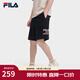 FILA 斐樂(lè ) 官方男子針織短褲夏時(shí)尚休閑運動(dòng)基礎簡(jiǎn)約男褲 正黑色-BK L 175/84A