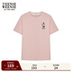 Teenie Weenie小熊女裝T恤夏季休閑青春活力寬松舒適明線(xiàn)短袖上衣 粉色 M