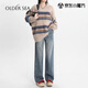 Rindu寬松闊腿直筒牛仔褲女秋季2025年新款褲子高腰顯瘦小個(gè)子直筒褲女 復古藍 XS 建議70-85斤