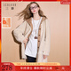 三彩2025冬季新款環(huán)保皮草連帽毛毛外套中長(cháng)寬松仿皮草M 杏色 S 155/80A