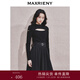 MAXRIENY高級小眾設計感套頭毛衫女修身顯瘦鏤空打底衫上衣 黑色 M