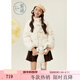 紫涵（ZIHAN）紫涵短款立領(lǐng)羽絨服女2025年冬季新款甜美寬松盤(pán)扣鴨絨面包服外套 米底碎花 XS