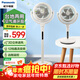 松下（Panasonic）空氣循環(huán)扇/直流變頻電風(fēng)扇/臺地兩用落地扇/12檔風(fēng)力調節遙控定時(shí)輕音節能強勁風(fēng)力F-CW1901C-W