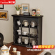 林之語(yǔ)實(shí)木置物架法式中古風(fēng)壁掛墻上格子桌面復古收納柜美式咖啡水杯架 【熱賣(mài)主圖款】47cm靜夜黑 【整裝發(fā)貨無(wú)需安裝】