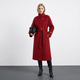 九上錦【達人嚴選】立領(lǐng)雙面初剪羊毛大衣秋冬時(shí)尚氣質(zhì)百搭顯瘦66006 紅色 S