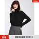 ELLE【100%綿羊毛】簡(jiǎn)約高領(lǐng)毛衣女2025秋季新款新年軟糯顯瘦毛針織衫 黑色 M