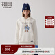 Teenie Weenie小熊秋冬裝學(xué)院風(fēng)藍色T恤索羅娜加絨連帽衛衣套頭衫 象牙白 S (160)